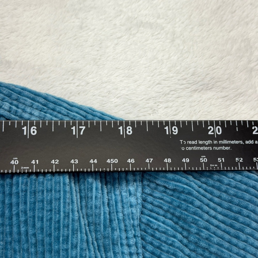 LL Bean Women's M Textured Cotton Corduroy Shirt Teal Button Front Casual - Picture 9 of 12